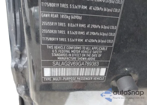 2016 Land Rover Lr4 Hse z USA, uszkodzony, nr VIN SALAG2V69GA789383